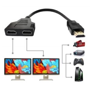 cable splitter hdmi 1 entrada a 2 salidas duplicador