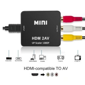 conversor adaptador hdmi a rca av 1080p
