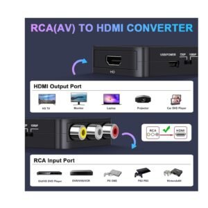 conversor adaptador rca av a hdmi 1080p