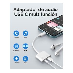 adaptador usb c a doble usb c audio y carga