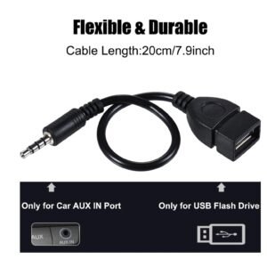 cable adaptador jack 3 5mm a usb hembra aux auto