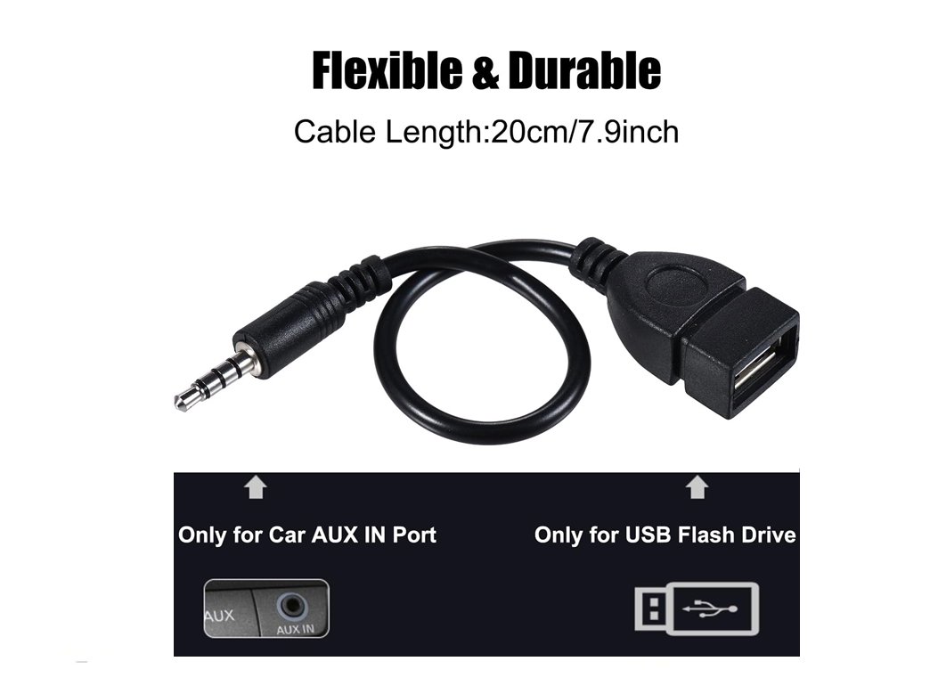 cable adaptador jack 3 5mm a usb hembra aux auto cable adaptador jack 3 5mm a usb hembra aux auto